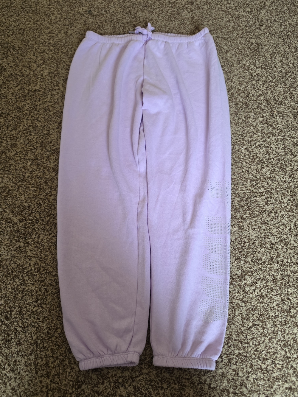 PINK Victoria's Secret Women's Purple Fleece Jogger Pants Rhinestone Size L